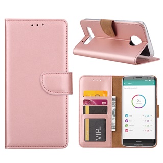 Hoesje voor Motorola Moto Z3 Play - Book Case - geschikt voor 3 pasjes - Rose Goud