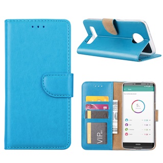 Hoesje voor Motorola Moto Z3 Play - Book Case - geschikt voor 3 pasjes - Turquoise