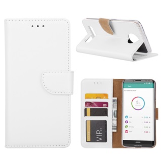 Hoesje voor Motorola Moto Z3 Play - Book Case - geschikt voor 3 pasjes - Wit
