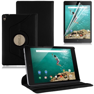 Tablethoes voor HTC Nexus 9 - 360° draaibaar - Zwart