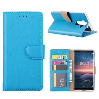 Hoesje voor Nokia 8 Sirocco - Book Case - geschikt voor 3 pasjes - Turquoise