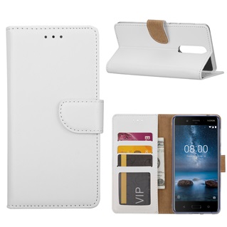 Book Case voor Nokia 8 - Wit