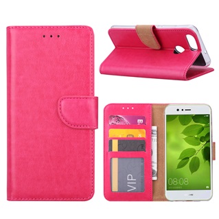 Hoesje voor Huawei Nova 2 Book Case - geschikt voor 3 pasjes - Pink