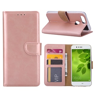 Hoesje voor Huawei Nova 2 Book Case - geschikt voor 3 pasjes - Rose Goud