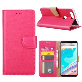 Hoesje voor OnePlus 5T - Book Case - geschikt voor 3 pasjes - Rose Goud