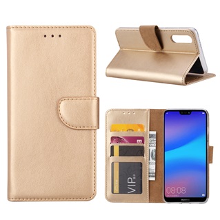 Hoesje voor Huawei P20 - Book Case - geschikt voor 3 pasjes - Goud