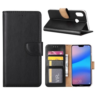 Hoesje voor Huawei P20 Lite - Book Case - geschikt voor 3 pasjes - Zwart