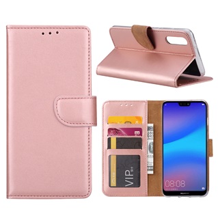 Hoesje voor Huawei P20 - Book Case - geschikt voor 3 pasjes - Rose Goud