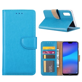 Hoesje voor Huawei P20 - Book Case - geschikt voor 3 pasjes - Turquoise
