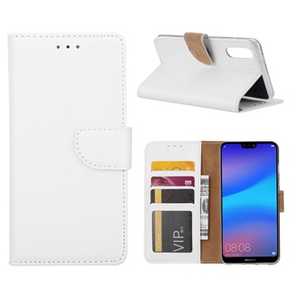 Hoesje voor Huawei P20 - Book Case - geschikt voor 3 pasjes - Wit