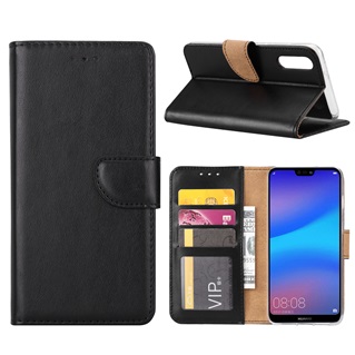 Hoesje voor Huawei P20 - Book Case - geschikt voor 3 pasjes - Zwart