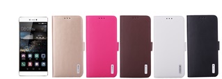 Premium Leer  Hoesje Book - Wallet Case Boek Hoesje voor Huawei P8 Pink