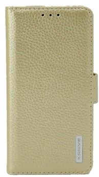 Premium Hoesje voor Samsung Galaxy J5 2016 J510 - Book Case - Ruw Leer Leren Lederen - geschikt voor pasjes - Goud