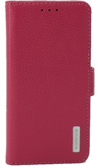 Premium Hoesje voor Apple iPhone 6 Plus /6S Plus - Book Case - Ruw Leer Leren Lederen - geschikt voor pasjes - Pink Roze