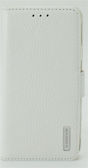 Premium Hoesje voor Huawei P8 Lite - Book Case - Ruw Leer Leren Lederen - geschikt voor pasjes - Wit