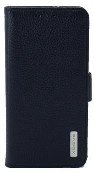 Premium Hoesje voor Huawei P8 Lite - Book Case - Ruw Leer Leren Lederen - geschikt voor pasjes - Zwart