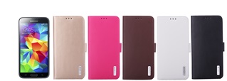 Premium Leer  Hoesje Book - Wallet Case Boek Hoesje voor Samsung Galaxy S5 G900 /S5 Neo G903 Pink