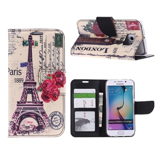 Hoesje voor Samsung Galaxy S6 Edge Plus G928 - Book Case -  Eiffeltoren Big Ben