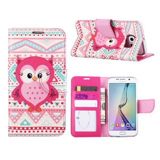 Hoesje Voor Samsung Galaxy S6 - Book Case G920 - Roze Uil