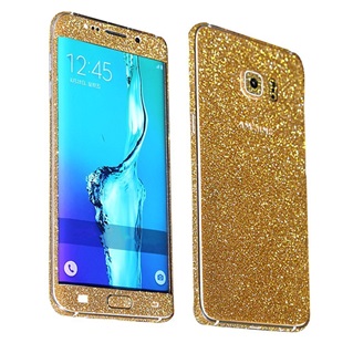 Glitter Sticker voor Samsung Galaxy S7 Edge G935 Goud Duo Pack - 2 stuks