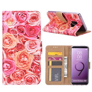 Hoesje voor Samsung Galaxy S9 - Book Case - Pink Roses