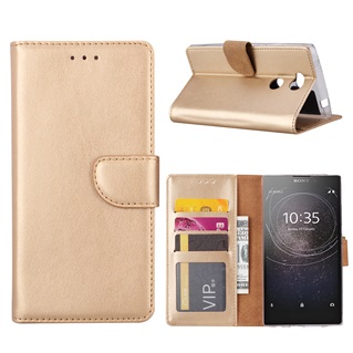 Hoesje voor Sony Xperia L2 - Book Case - geschikt voor 3 pasjes - Goud