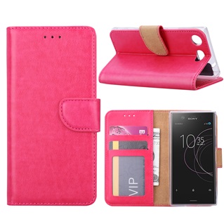 Hoesje voor Sony Xperia XZ1 Compact Book Case - geschikt voor 3 pasjes - Pink