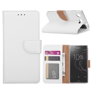 Hoesje voor Sony Xperia XZ1 Compact Book Case - geschikt voor 3 pasjes - Wit