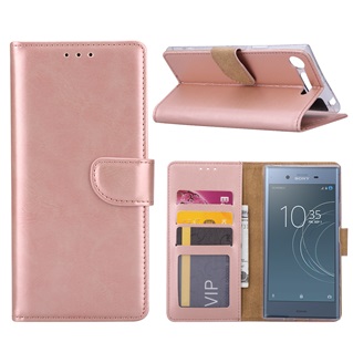 Hoesje voor Sony Xperia XZ1 Book Case - geschikt voor 3 pasjes - Rose Goud