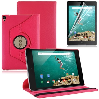 Tablethoes voor HTC Nexus 9 - 360° draaibaar - Hot Pink