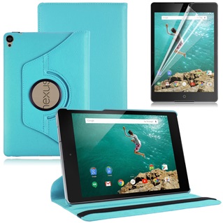 Tablethoes voor HTC Nexus 9 - 360° draaibaar - Licht Blauw
