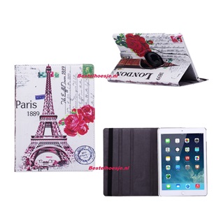 Tablethoes voor Apple iPad Air 2 - 360° draaibaar - Eiffeltoren Big Ben