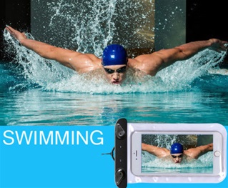 Universeel Waterproof Case / Pouch voor Apple iPhone 6 Plus / 6S Plus / 7 Plus - waterdicht tot 10m - doorzichtig transparant grijs