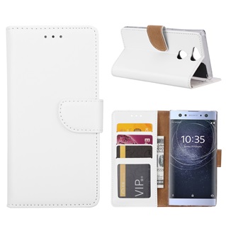 Hoesje voor Sony Xperia XA2 - Book Case - geschikt voor 3 pasjes - Wit