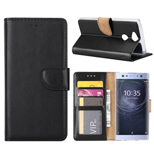 Hoesje voor Sony Xperia XA2 - Book Case - geschikt voor 3 pasjes - Zwart