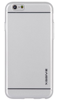 Hard Back Cover Case voor Apple iPhone 7 - met zachte silicone rand - Zilver