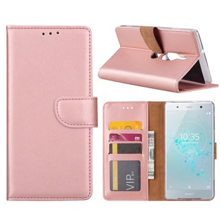 Hoesje voor Sony Xperia XZ2 Premium - Book Case - geschikt voor 3 pasjes - Rose Goud