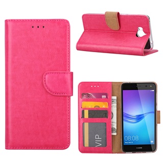 Hoesje voor Huawei Y6 2017 - Book Case - geschikt voor 3 pasjes - Pink