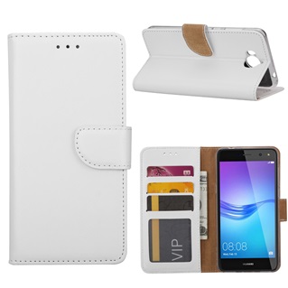 Hoesje voor Huawei Y6 2017 - Book Case - geschikt voor 3 pasjes - Wit