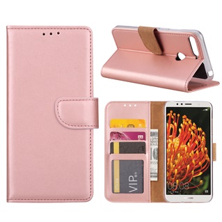 Hoesje voor Huawei Y6 2018 - Book Case - geschikt voor 3 pasjes - Rose Goud