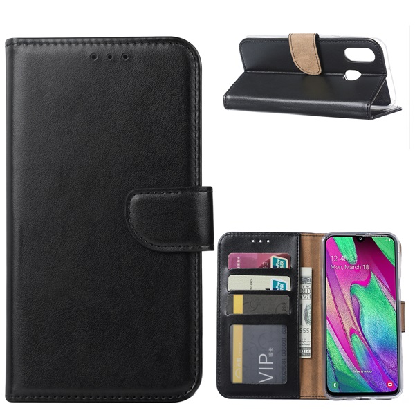 Hoesje voor Samsung Galaxy A40 - Book Case Zwart | BestelHoesje.nl