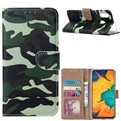 Hoesje voor Samsung Galaxy A30 A305 - Book Case - Camouflage Groen