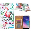 Xssive Hoesje voor Samsung Galaxy A6 Plus 2018 A605 - Book Case - Tropische Flamingo
