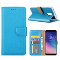 Hoesje voor Samsung Galaxy A6 Plus 2018 A605 - Book Case - geschikt voor 3 pasjes - Turquoise