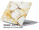 Macbook Case voor Macbook Air 13 inch (2020) A2179 - Marmer Wit Goud