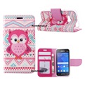 Hoesje voor Samsung Galaxy Grand Prime G530 - Book Case Roze Uil