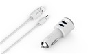 Duo Dual USB Autolader voor Samsung met Micro USB Kabel 3400mA met 2 poorten