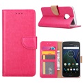 Hoesje voor Motorola Moto G5 Plus - Book Case -  geschikt voor 3 pasjes - Pink