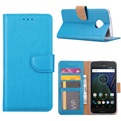 Hoesje voor Motorola Moto G5 Plus - Book Case -  geschikt voor 3 pasjes - Turquoise