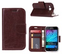 Boek Hoesje Book Case voor Samsung Galaxy J1 J100 2015 - Bruin